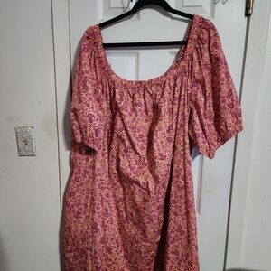 Floral Pink and Orange Dress